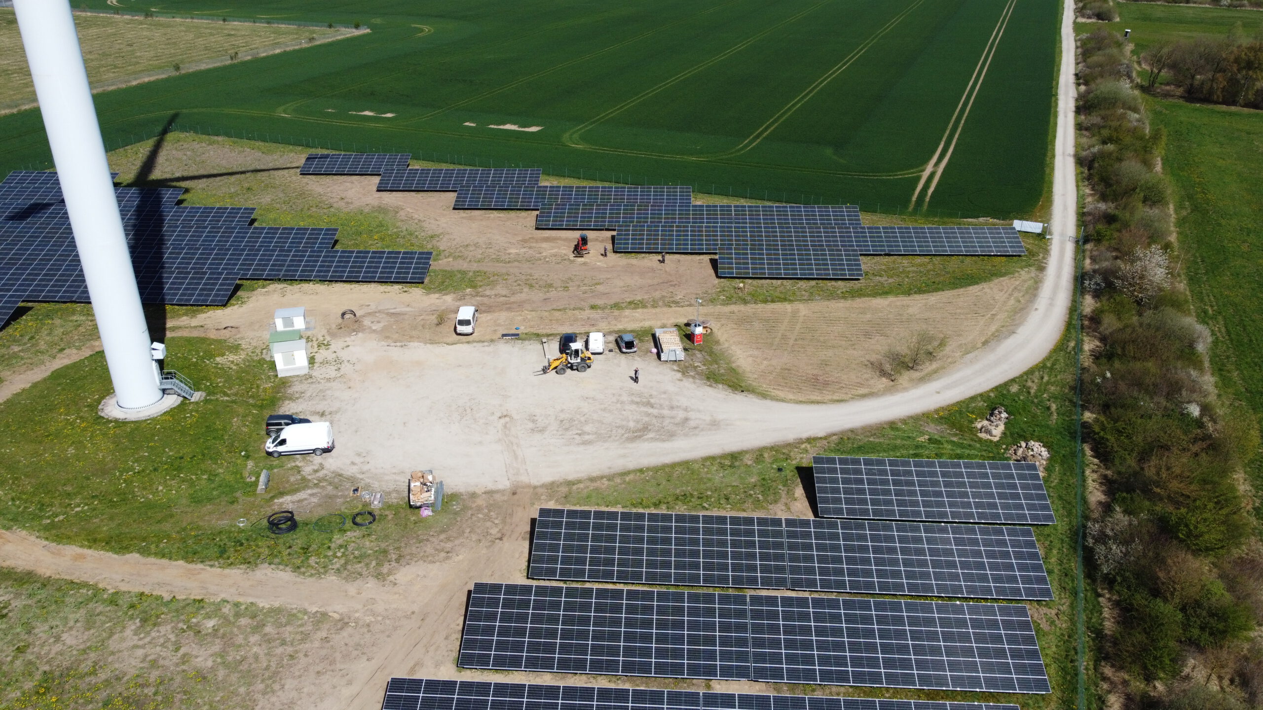 Ein Luftbild Solarpark Nienhagen